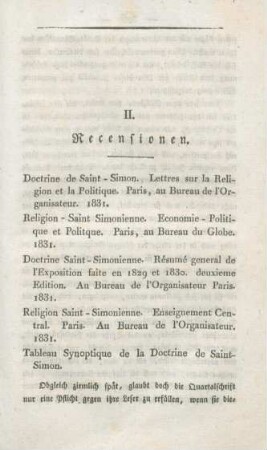 305-332 [Rezension] Doctrine de Saint-Simon, lettres sur la religion et la politique