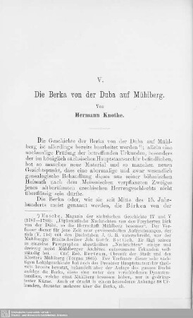 V. Die Berka von der Duba auf Mühlberg
