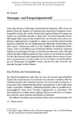 Montague- und Kategorialgrammatik