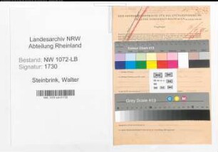 Entnazifizierung Walter Steinbrink , geb. 18.06.1914 (Jurist)