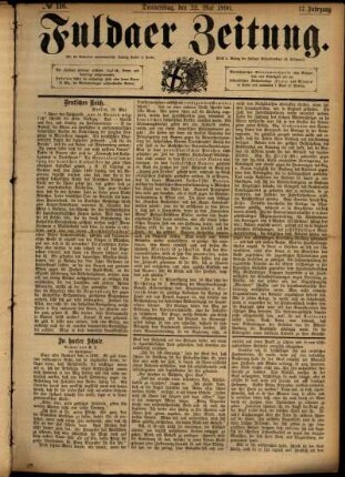 Ausgabe vom Donnerstag, den 22. Mai 1890.