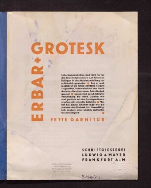 Erbar + Grotesk : fette Garnitur