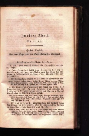 Zweiter Theil. Syntax.
