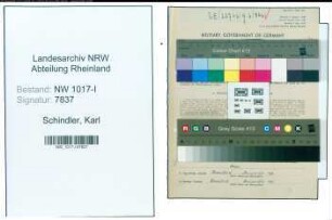 Entnazifizierung Karl Schindler , geb. 29.08.1908 (Ingenieur)