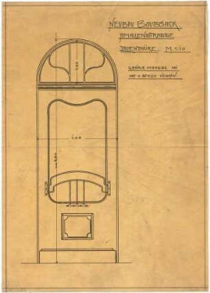 Billing, Hermann; Karlsruhe, Amalienstr. 53; Haus Bausback - Ladentür (Ansicht)
