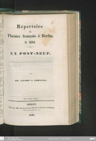 Un pont-neuf : comédie-vaudeville en un acte