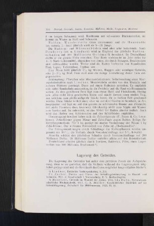 Lagerung des Getreides.