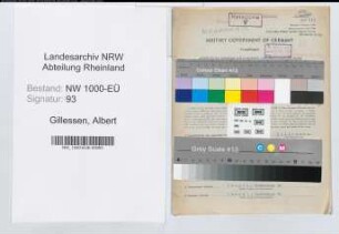 Entnazifizierung Albert Gillessen, geb. 13.09.1901 (Prokurist)