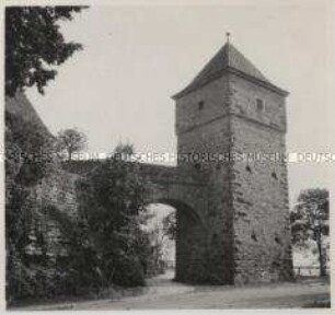 Rothenburg ob der Tauber, Sauturm, Außenseiter der Stadtbefestigung