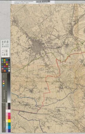 [Karte der Gegend zwischen Düsseldorf, Krefeld und Ürdingen: Amt Lank, Osterath, Fischeln].