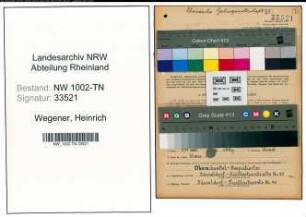 Entnazifizierung Heinrich Wegener , geb. 23.08.1889 (Angestellter)