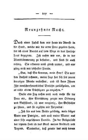Neunzehnte Nacht. Bei einer Soldatenwittwe