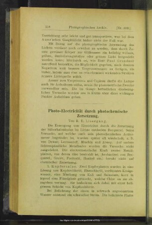 Photo-Electricität durch photochemische Zersetzung