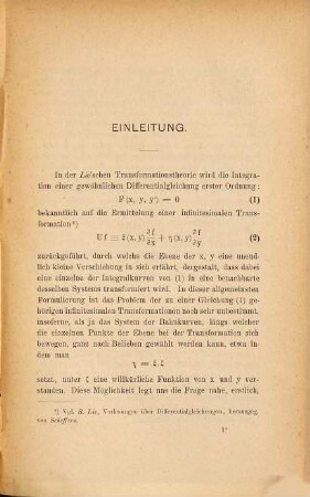 Studien zur Theorie der infinitesimalen Transformation ...