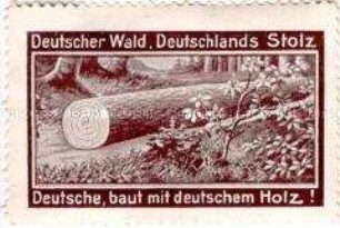 Vignette mit Werbung für den deutschen Wald (braun)