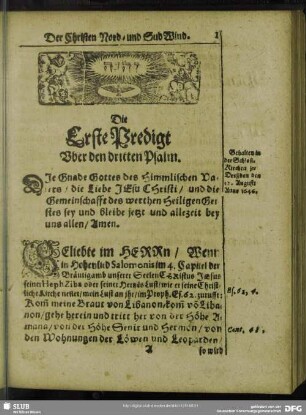 Die Erste Predigt Uber den dritten Psalm