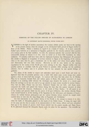 Chapter IV: Removal of the Fallen Obelisk of Alexandria to London