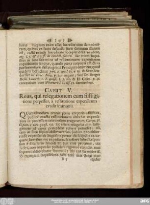 Caput V. Reus, qui relegationem cum fustigatione perpessus, a restitutione expensarum evadit immunis.