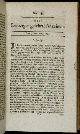 No. 44. Den 31ten May 1790.