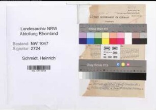 Entnazifizierung Heinrich Schmidt , geb. 03.08.1892 (Lehrer)
