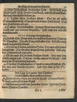 Am Tage Johannes des Täufers.