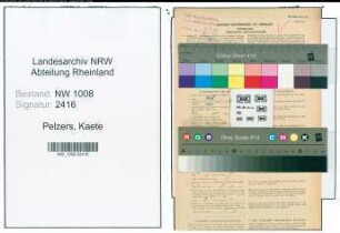 Entnazifizierung Kaete Pelzers , geb. 14.05.1911 ()