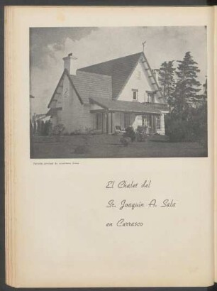El chalet del Sr. Joaquín A. Sala en Carrasco