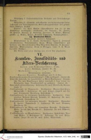 VI. Kranken-, Invaliditäts- und Alters-Versicherung.