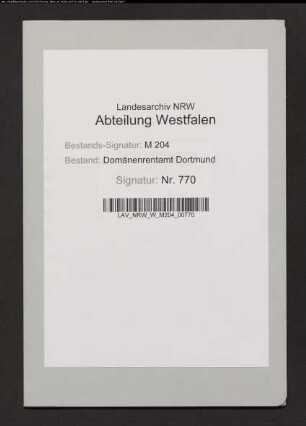 Abgaben der Landwirts Heimsoth in Barop und deren Ablösung.