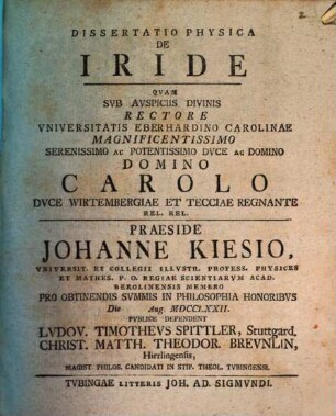 Dissertatio Physica De Iride