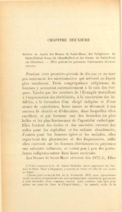 Chapitre deuxième. Arrivée au Japon des Dames de Saint-Maur, ...