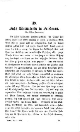 Sechs Elternabende in Friedenau