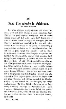 Sechs Elternabende in Friedenau