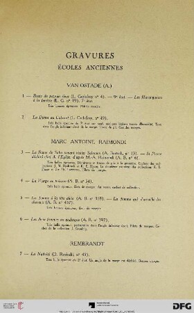 Gravures écoles anciennes (Nr. 1-21)