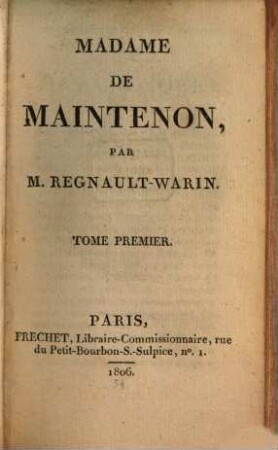 Madame de Maintenon, 1