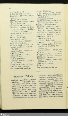 Numbers. Zahlen