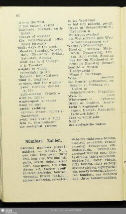 Numbers. Zahlen