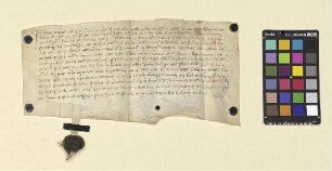 Johann von Erthal bittet den Abt des Klosters Fulda Friedrich [von Romrod] um die Verleihung eines Sees und anderer Güter zu [Mittel]erthal, die vom Kloster Fulda zu Lehen rühren, an Dietrich von Erthal, dem er diese Güter verkauft hat (vgl. Hochstift Fulda Urkunden 57).