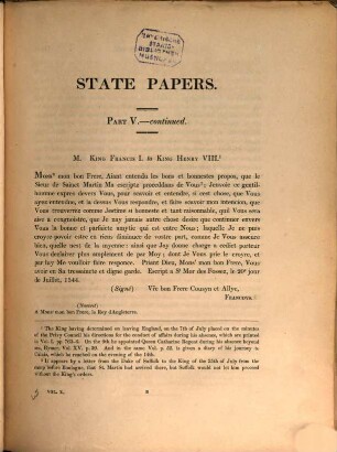 State papers. 10, King Henry the Eighth ; Part V. - continued