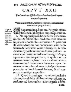 Capvt XXII. De Curatione Affectus Hypochondriaci per Purgantia medicamenta.