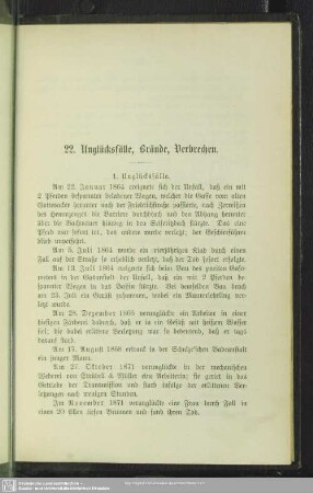 22. Unglücksfälle, Brände, Verbrechen