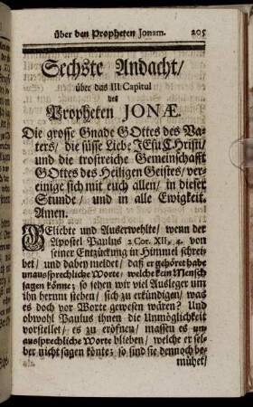 Sechste Andacht.