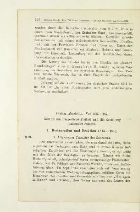 Zweiter Abschnitt. Von 1815-1871. Kämpfe um bürgerliche Freiheit und die Gestaltung nationaler Staaten