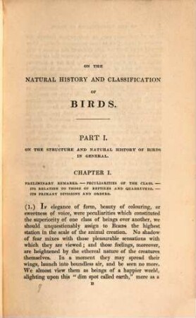 On the natural history and classification of birds. 1