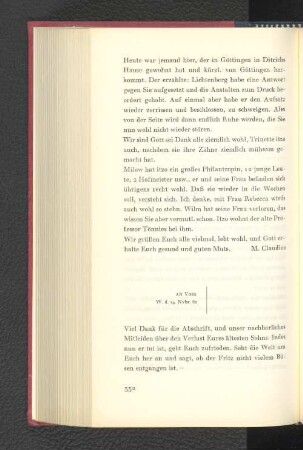 An Voss Wandsbeck, den 14. November 1782
