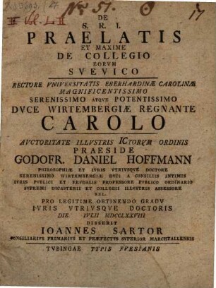 De S.R.I. praelatis et maxime de collegio eorum suevico