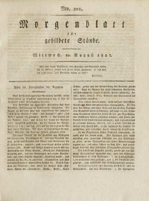 1827: Nro. 201 - Nro. 203 [unvollständig: Nro. 204 - Nro 210 fehlen]
