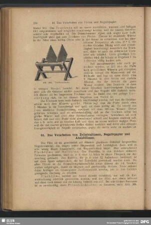 44. Das Verarbeiten von Zelluloidfilmen, Negativpapier und Abziehfilmen