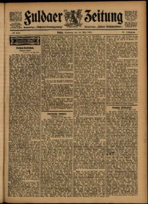 Zweite Ausgabe vom Samstag, den 16. Mai 1903.