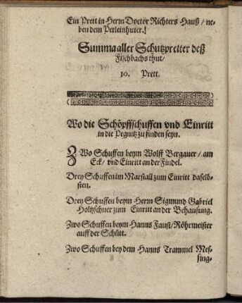 Wo die Schöpffschuffen und Eintritt in die Pegnitz zu finden seyn